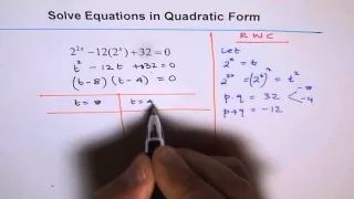 Solve Exponential Equations in Quadratic Form