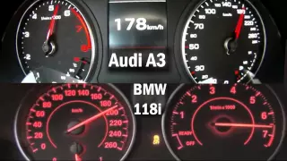 BMW F20 118i vs Audi A3 1.4 Tfsi acceleration