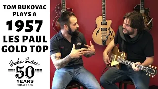 1957 Gibson Les Paul Gold Top with Tom Bukovac at Gruhn Guitars | Vintage Guitars in Nashville