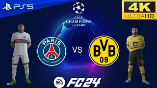 FC 24 | PSG VS BORUSSIA DORTMUND | UEFA CHAMPIONS LEAGUE | SEMI FINAL| PS5 [ 4K60FPS ]