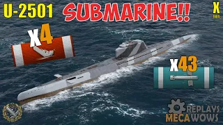 SUBMARINE U-2501 4 Kills & 221k Damage | World of Warships Gameplay