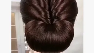 2 minute beautiful bun  hairstyle #shorts #2min #hairstyle #short #bunhairstyle #easyhairstyle 🍎