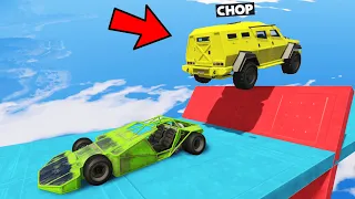 CHOP USED SUPER MEGA RAMP CAR IN FACE TO FACE CHALLENGE GTA 5 RACE 3