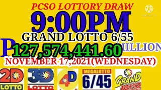 9pm LOTTO result November 17,2021 ((Wednesday)) 3D,2d,4d,6/45,6/55