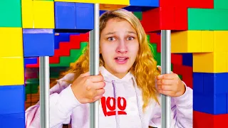 I Trapped My LITTLE SISTER in LEGO Prison for 24 HOURS!