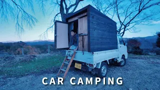 [Winter car camping] Mountains, freezing nights | DIY light truck camper | 82