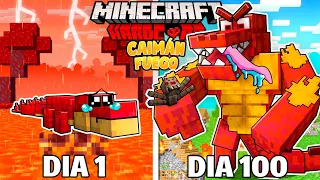 ⚪ SOBREVIVÍ 100 Días SIENDO UN 🔥CAIMÁN DE FUEGO🔥 en Minecraft HARDCORE #caiman #minecraft #fuego