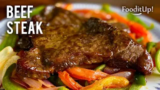 You Can Make Beef Steak too.. (No grill) Complete Recipe with Vegetable Saute And Black pepper Sauce