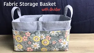 How to sew a Divided Fabric Basket|DIY Fabric Basket|Fabric Basket Tutorials