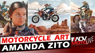 How to Draw a Motorcycle and  Live Motorcycle Art with Amanda Zito  - ADVMoto Live #5