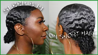 Sleek Bun *No Lumps*  With Added Hair on Short TWA Natural Hair | Nia Imani