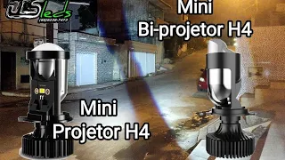 Mini projetor H4 & Mini Bi-projetor H4, Comparação.