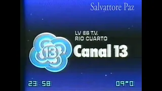 ID de LV 86 TV Canal 13 Río Cuarto, Córdoba Argentina - 1990