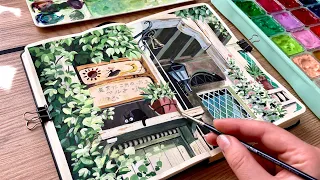 Painting 'Studio Ghibli' Scene With Jelly Gouache / Kiki's Delivery Service  ☀
