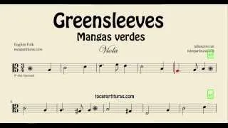 Greensleeves Sheet Music for Viola What child is this Partitura de Mangas Verdes