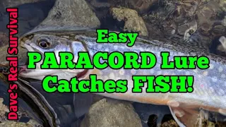 163. Easy Survival Fishing. Simple Paracord Lure & Hand Line Catches Fish!