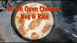 Dutch Oven Chicken, Rice & Vegetables - Cast Iron Cooking Outdoors