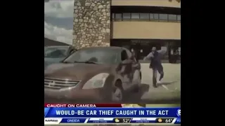 Man beats up car thief