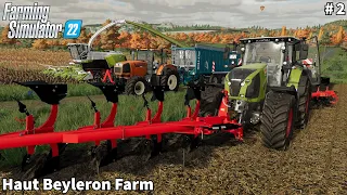 Ploughing With a Front Plow, Spreading Manure│Haut Beyleron│FS 22│Timelapse#2