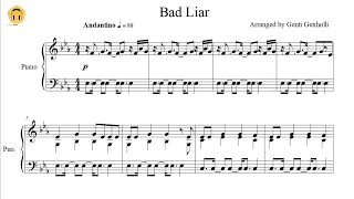 Bad Liar by Imagine Dragons (Piano Solo/Sheets)