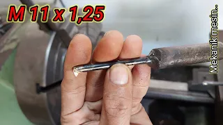 Very useful little tool, How to make a small lathe tools to make threads inside diameter M11 x 1.25