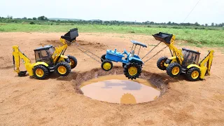 Mahindra Tractor And Tata Tipper Accident Biggest Pit Pulling Out JCB 5CX And JCB 3DX | CS Toy