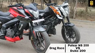 Pulsar NS 200 VS Duke 200 ( Drag Race ):-