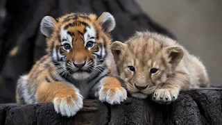 Cute lions and tiger cubs play with their owners 🌹#LionTigerAndBear  #Animals #cuteanimals