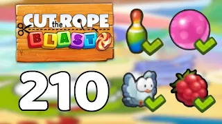 Cut the Rope BLAST 210 - Walkthrough, No Boosters