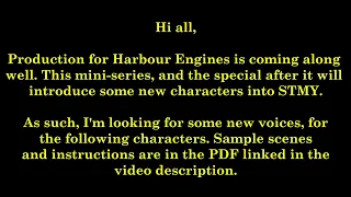 Sodor the Modern Years: Harbour Engines Casting Call