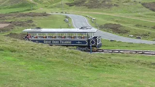 The Great Orme Tramway, Cable Cars and Visitor Centre in Llandudno North Wales, May 2021