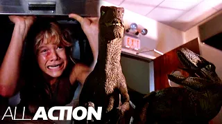 Raptors in the Kitchen (Iconic Scene) | Jurassic Park | All Action