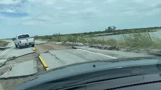 The road to Grand Isle after Hurricane Ida