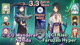 C0 Wanderer Nahida & C1 Xiao Faruzan Hyper Showcase | Spiral Abyss 3.3 - Floor 12 | Genshin Impact