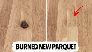 DIY restoration of burnt wood parquet