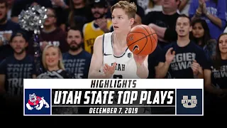 No. 25 Utah State Basketball Top Plays vs. Fresno State (2019-20) | Stadium
