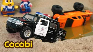 Help! The Police Car Falls in Muddy Water😱 | Cocobi Happy Farm
