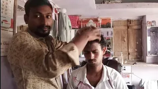 Bihari barber head,body and hand massage with village therapy by Indian village street barber asmr