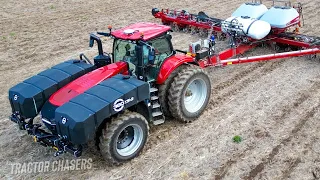 Case IH Tractor with 360 Saddle Tanks Planting Corn