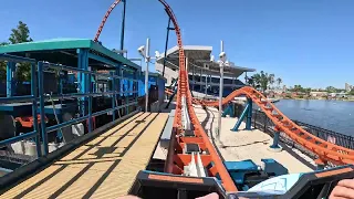 Ice Breaker Front Row 4K POV SeaWorld Orlando New Roller Coaster