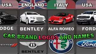 CAR BRANDS LIST AND LOGOS | Which country does each car brand belong to?