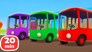 Opi värejä eläinten ja lasten autojen kanssa | Suomenkielisiä piirrettyjä lasten rekkojen kanssa