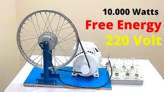 Get Free Energy With Ac Motor And Converted hub motor into 220v Generator at home experiment