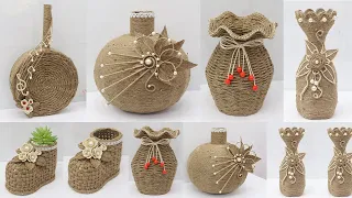 5 Unique Flower Vase Ideas from Waste Material | Jute Recycling Craft