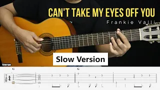 Can't Take My Eyes (Slow Version) - Fingerstyle Guitar Tutorial + TAB & Lyrics
