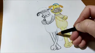 Shaun the Sheep.Dog. Draw.Барашек и собака. Рисование.