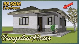 3-BEDROOM HOUSE DESIGN IDEA w/ FLOOR PLAN (98sqm)/(1,054sqft) | D'M Sketch PH | SketchUpAnimation