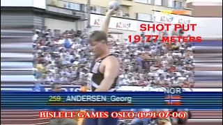 Georg Andersen (Norway) shot put (1991-07-06) Bislett Games Oslo .