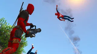 GTA V - Best Extreme Ragdolls And Fails V.39 (Spider-Man Vs Deadpool / Epic Match)