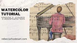 How to Paint Watercolor Piano on Vintage Sheet Music